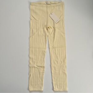 NWT Doen Kids Crème Citron Lajou Pant Soft Knit Cream Pointelle Leggings size 10